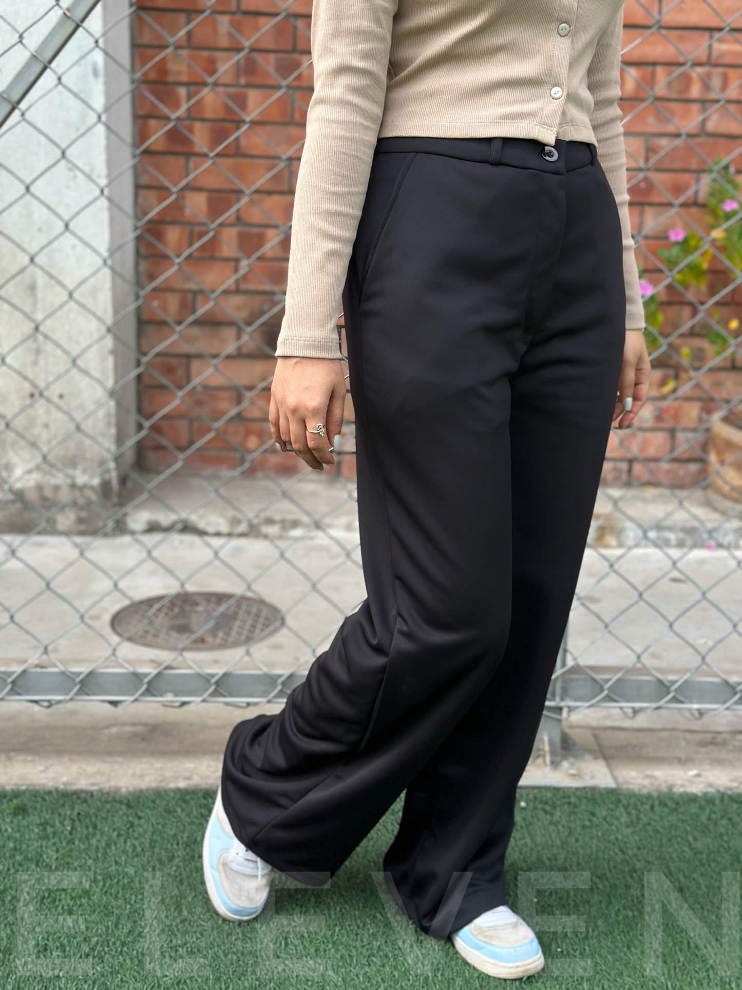 Black High Waist Wide Leg Pant