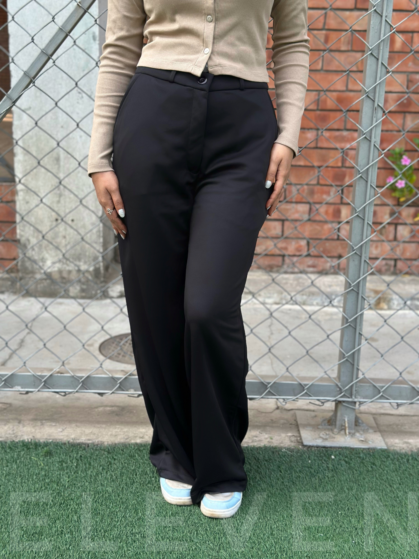 Black High Waist Wide Leg Pant
