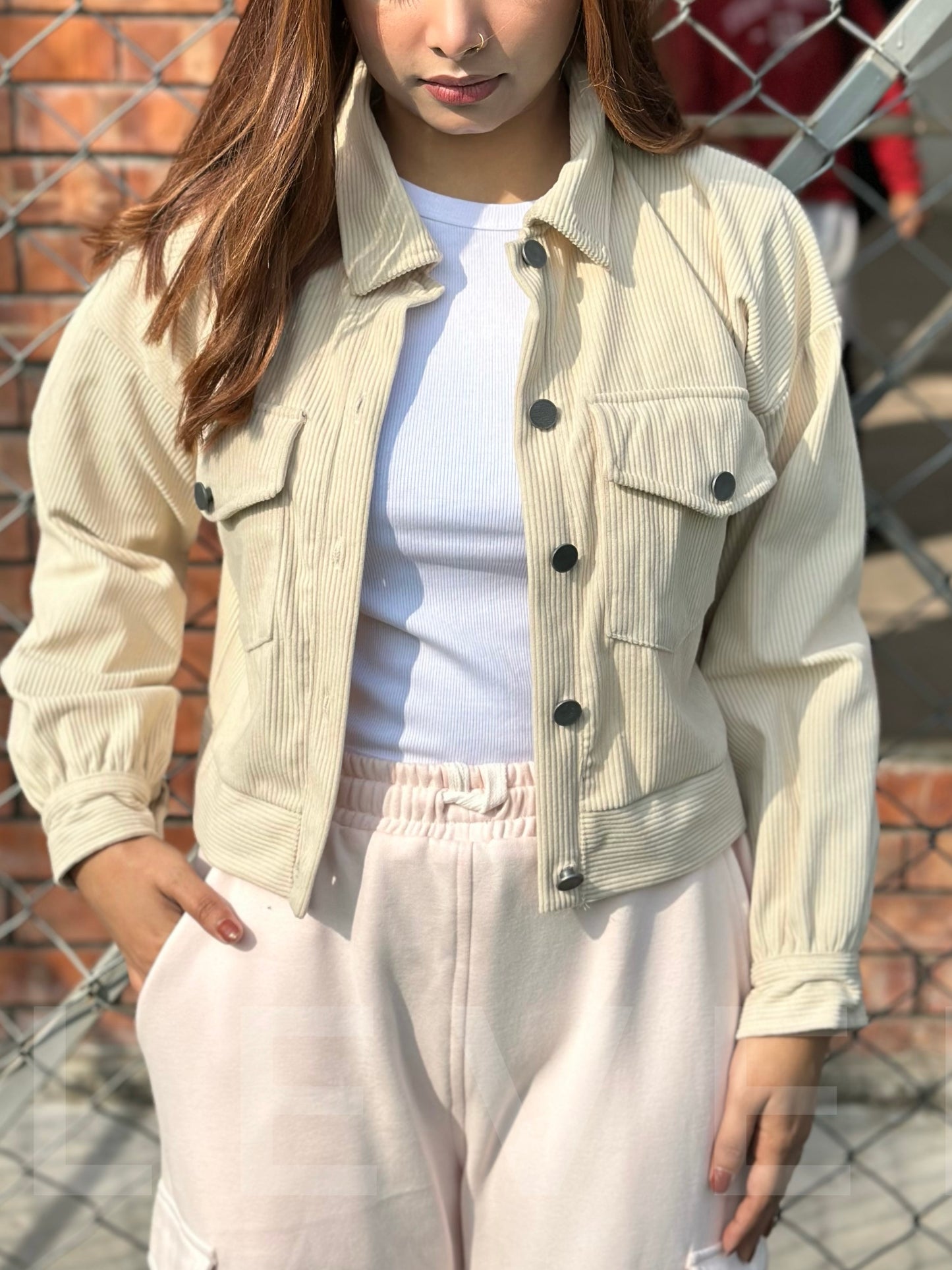 Off-White Dropshoulder Corduroy Jacket