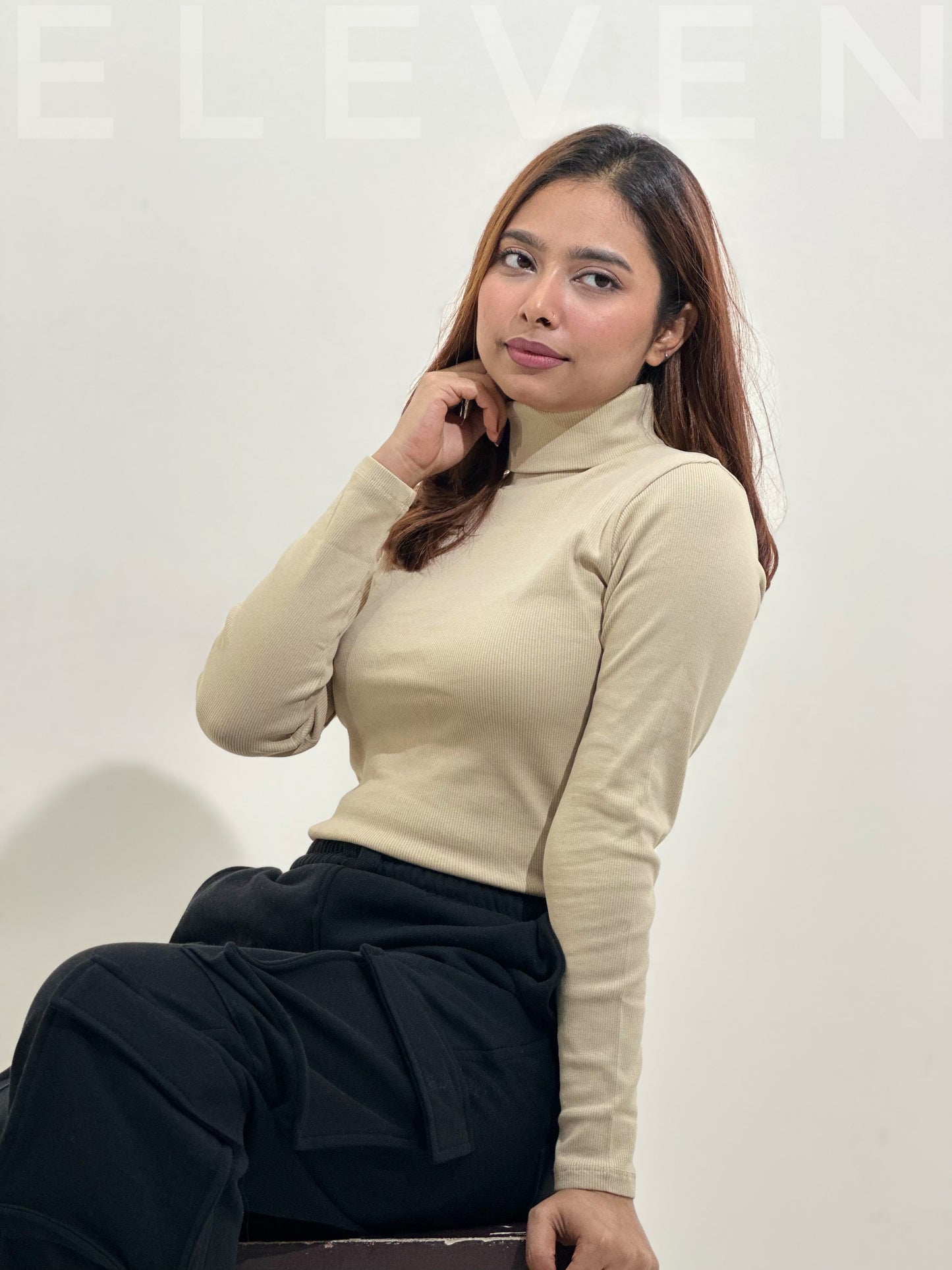 Beige Turtle Neck